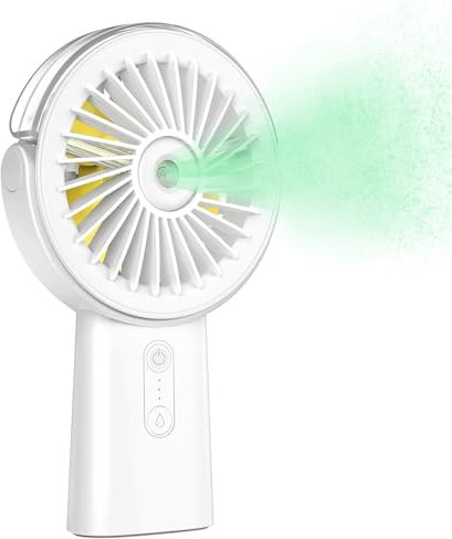 WenYa Portable Misting Fan, 4000mAh Rechargeable Handheld Fan with Water Spray Function, Small Personal Fan Doubling as a Power Bank for Travel, Suitable for Men and Women