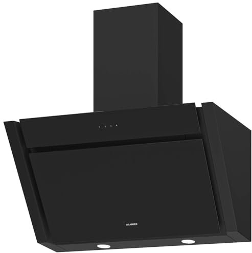 Oranier Kopffrei-Wandhaube 75 cm MEBA75S2 - schwarze Abluft Dunstabzugshaube mit 3 Leistungsstufen - Kopffreihaube LED Anzeige in weiß - Touch-Control