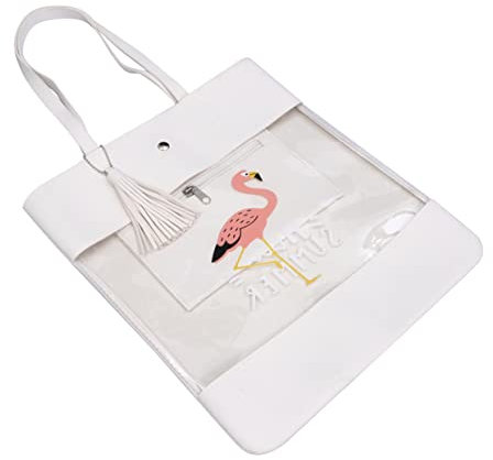 VALICLUD 1 Stück Flamingo-umhängetasche Tragbar Beutel Taschen Groß Einkaufstasche Aus Leder Schultertasche Weiß Pu-leder