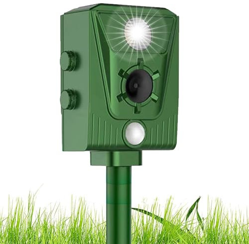 Ultraschall Katzenschreck, 2025 Solar Katzenschreck, Effektiv gegen Katzen, Hunde, Vögel, Marder, Bewegungssensor mit 10m Reichweite