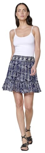 Koroshi Kurzer Rock aus blauem Chiffon für Damen, Blau