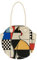 Sac à bandoulière en paille à imprimé géométrique – Grande capacité, adapté pour les vacances ou un usage quotidien, 40 x 38 x 6 cm, coloré, 0
