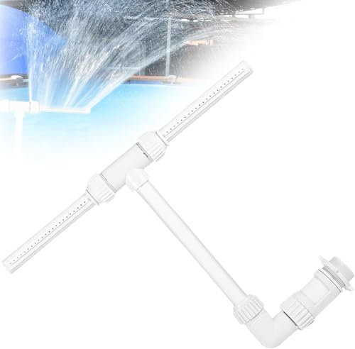 Fuente de agua para piscina, cascada, doble fuente para exteriores, fuente de agua ajustable, estanque con adaptador, fuente de agua para piscina y spa
