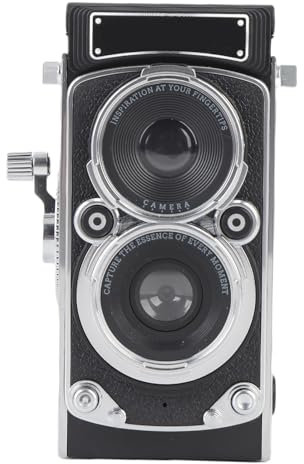 Vintage Digitalkamera, Tragbare TLR -Retro -Kamera, 1080p FHD Video 12MP Autofocus Video Vlogging Camera, Schwarz (32GB)