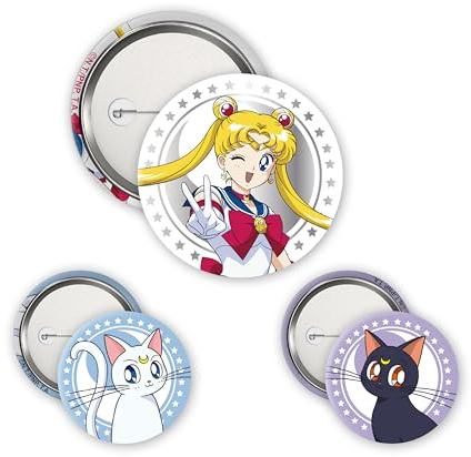 Sailor Moon Luna & Artemis 3 Badge Pack