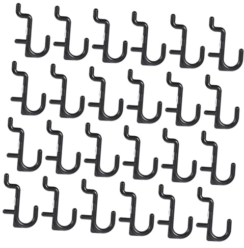 Cabilock 50 pezzi Ganci J per Pannelli Forati in Plastica Ganci da Parete per Garage e Mensole Supporto Organizzatore per Attrezzi e Accessori Casa