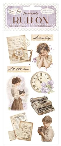 Stamperia - Rub-on for Scrapbooks, Albums, Cards, Bullet Journals and More, Easily Transfer Images onto Paper and Other Surfaces, Perfect for Crafts and Gifting (Quiet Days, Vintage Treasures)