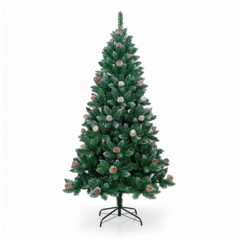 DAYRON - Árbol de Navidad Artificial de 180 cm en Verde con 800 Ramas Abatibles y Soporte Metálico Plegable, Montaje Rápido y Fácil de Guardar
