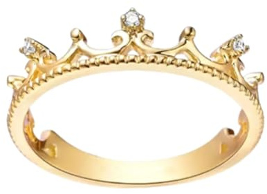 Ring Gold 375 Echtgold, Wedding Ring Women Weiß Diamant Gold Trauringe 9K Gelbgold Größe 52 (16.6)