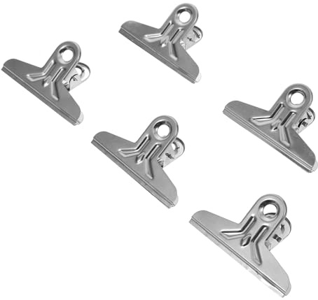 INOOMP 20 Pcs Drawing Board Clips Document Photo Clamp Stainless Steel with Hole Handle for Suspension Silver Finish Suitable for Hanging on Display Boards and Walls for Students
