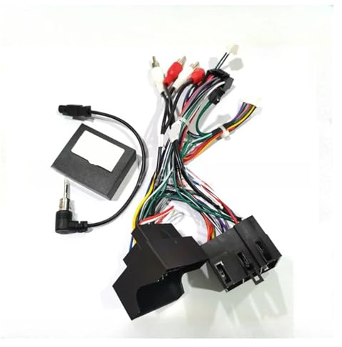 Car Audio Android 16PIN Stromkabel-Adapter Mit Box, Kompatibel Mit Audi A3/A4/A6/TT Video Player Stromkabelbaum Radiokabel(Cable With Canbus)