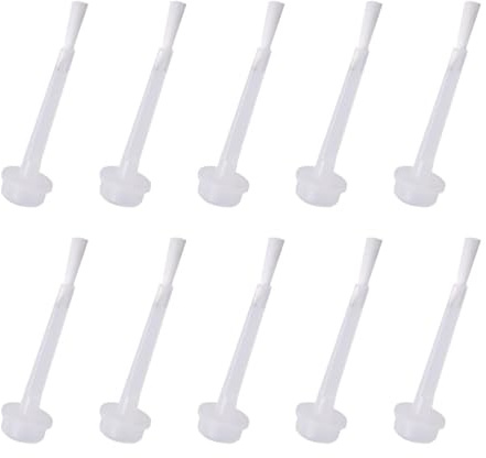 COOLHIYA 100 Pcs Dip Powder Replacement Liquid Nail Brush, White Hdpe Replaceable Brush for Gel Polish and Dip Powder Liquid Kit, Easy to Use