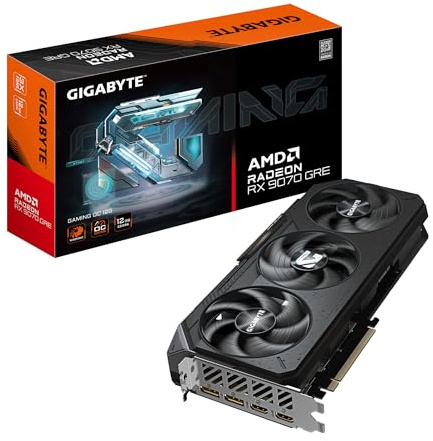 GIGABYTE Radeon RX 9070 GRE Gaming OC 12G – Carte Graphique, 12GB GDDR6, 192bit, PCI-E 5.0, 2920 MHz Core Clock, 2 × DisplayPort, 2 × HDMI, GV-R907GREGAMING OC-12GD