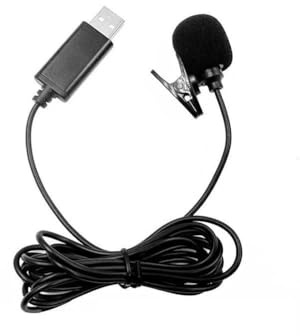 JoyousMall USB-Lavalier-Mikrofon, 2 m Kabel, omnidirektionales Ansteckmikrofon mit Clip für PC, Smartphone, Auto, DVD-Player und Wiedergabe-Aufnahme