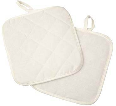 Topflappen weiß, wattiert, 17x17cm, 1 Stück [Spielzeug]