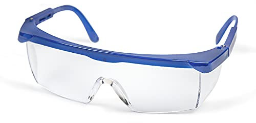 Nailtechnik Schutzbrille - Schutz vor Feinstaub und Materialresten - Blau - Polycarbonat - Vollrand - Kunststoff - Gelb - Unbeschichtet - Augenschutz - Schutzbrille