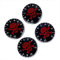 Musiclily Metrisch Gitarre Knöpfe Potiknöpfe Speed Knobs Volume Tone Potikopf für Epiphone Les Paul SG Import E-Gitarre,Schwarz mit Rot Skull(4 Stück)