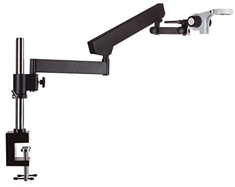 AmScope Gelenkständer mit Pfostenklemme und Fokussierleiste für Stereo-Mikroskope