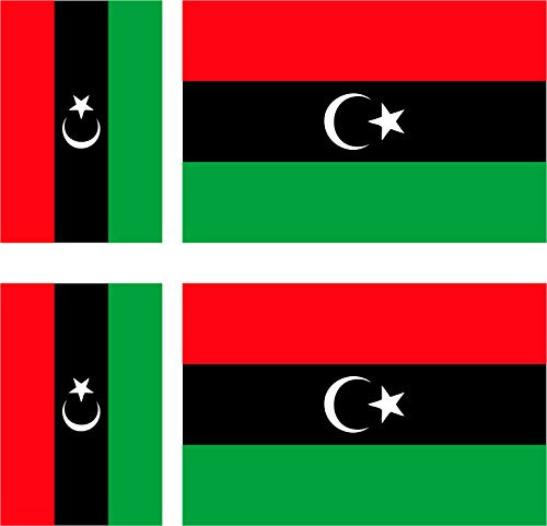 6 x Aufkleber Vinyl Sticker Auto Moto Koffer Laptop Flagge Libyen