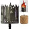 AS Metall Fackel Flammen 128 cm Beleuchtung Windlicht Gartenstecker Rost