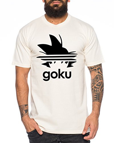 Adi Goku Herren T-Shirt Dragon Master Son Ball Vegeta Turtle Roshi Db, Farbe:Natur, Größe:M