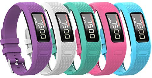 QGHXO Band für Garmin Vivofit 1/vivofit2, Soft Silikon Ersatz Uhrenarmband für Garmin Vivofit 1/Garmin Vivofit 2 Activity Tracker, klein, groß, zehn Farben, 5PCS Bands-Girl, Small