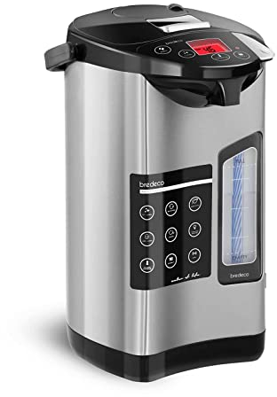 Bredeco Thermopot BCTP-5-L Distributeur d'eau chaude (5 L, 680 W, acier inoxydable, température : 40-100 °C, écran LCD)