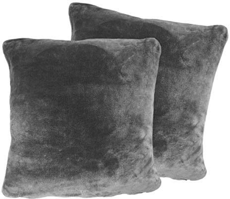 2er Pack Kuschelkissen Premium Cashmere Feeling Kissen 50x50 cm Flauschiges Sofakissen (anthrazit)