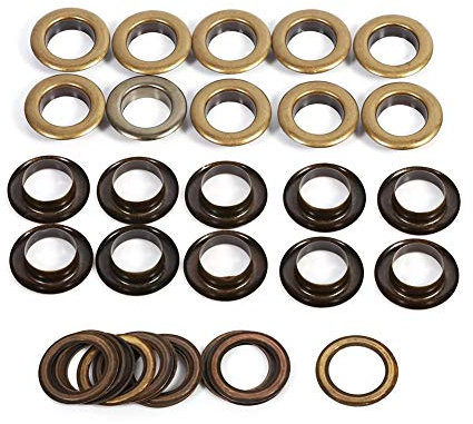 FTVOGUE Grommet Kit Antique Brass Bronze Black Gold Round Eyelet Grommets for Clothing Leathercraft Canvas Banners (17mm 20sets)