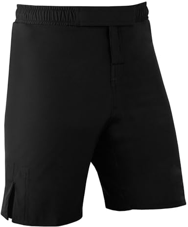 ROAR Kids Mixed Martial Arts MMA Short BJJ Training Muay Thai Workout (Black, Y-Large)