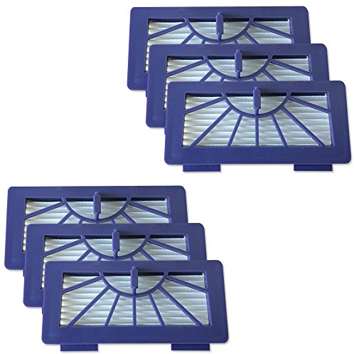MohMus Filterset - 6X HEPA Filter geeignet Für Vorwerk VR 100, VR100 - Neato XV11, XV12,XV15, XV21, XV25, XV Signature | Staubsaugerfilter - Zubehör - Ersatzteile