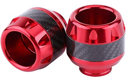 1 paire de curseurs de cadre de fourche avant de moto en fibre de carbone pour la plupart des motos, motos, cyclomoteurs, scooters.(rouge)