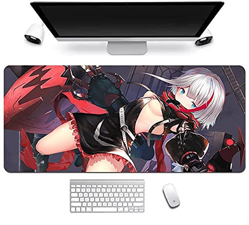 DMWSD Mauspad Azur Lane Admiral GRAF SPEE Anime Game Charaktere Übergroße Naht Verdickte Anti-Skid Professionelle Gaming Konkurrenzfähige Mauspad für Schreibtische Laptop-PC-Peripheriegeräte