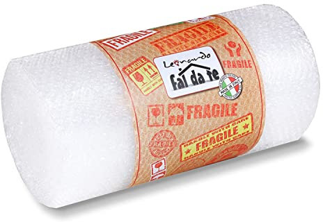 Leonardo Fai Da Te Pluriball a bolle d'aria di alta qualita 10 m x 50 cm , ideale come pellicola di imballaggio per porcellana e oggetti fragili, pellicola per la spedizione - 1 PEZZO