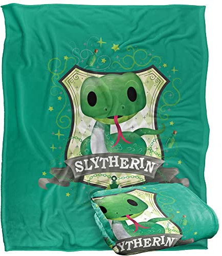 HARRY POTTER Watercolor Slytherin Crest Officially Licensed Silky Touch Super Soft Throw Blanket 152 x 127 cm