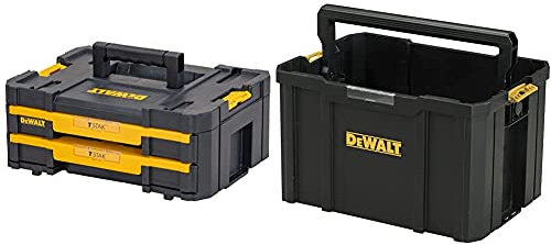 DeWalt DWST1-70706 T-Stak IV Tool Storage Box with 2-Shallow Drawers, Yellow/Black, 7.01 cm*16.77 cm*12.28 cm & DWST1-71228 Tstak Tool Carry Tote Tool Box