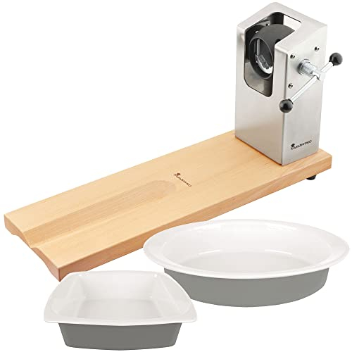 Bergner PK3996 Jamonero Colección Masterpro y una Fuente Cuadrada 30 cm, Gres Masterpro Gravity, Plateado, 62 X 19.5 X 3.3 cm