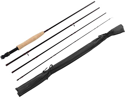 Alomejor Canne à Pêche à la Mouche Canne à Pêche Télescopique à 4 Sections avec Sac de Rangement pour la Pêche en Plein Air(2.4m Single Pole)