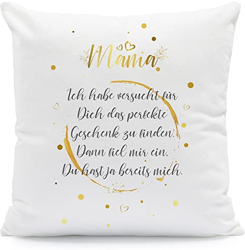 GRAVURZEILE Zierkissen mit Spruch - Ich Habe versucht - bedruckter Bezug mit Reißverschluss - Geschenk für Freunde, Familie & Partner - Größe: mit Füllung - Farbe: Mama (Ich Habe...)