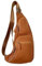 Hebetag Leder Schultertasche Sling Brusttasche Crossbody Pack für Herren Damen Reisen Draussen Beiläufig Schulter Tasche Pack Rucksack Tagesrucksack, Yellow Brown