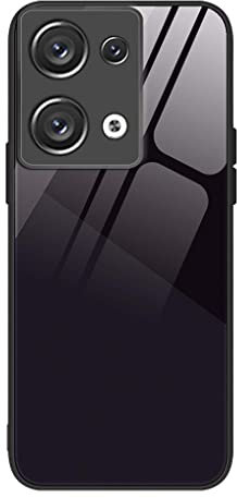 SEAHAI Cover per Oppo Reno 8 5G (Reno8 5G), Custodia Protettiva Ultra Sottile ed Elegante in Silicone TPU, Vetro Temperato a Moda Colori Sfumato AntiGraffio Antiurto Case, Nero