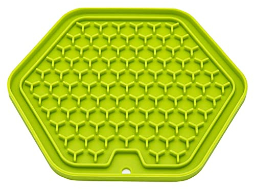 Ladi-Mat Schleckmatte - 6 Eckig 22 cm - Silikongummi - widerstandsfähig - Spülmaschinen geeignet - langlebig.