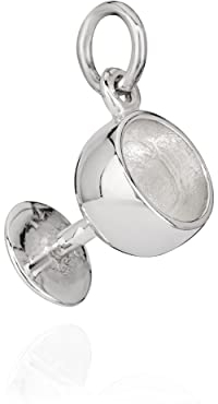 NKlaus Colgante con forma de cáliz, plata 925, 12 x 9 mm, colgante de plata, copa de vino, amuleto pequeño 10150, Plata