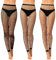 Geyoga 3 Collants en Résille Taille Haute Noirs avec Strass sans Pieds(Taille Unique)