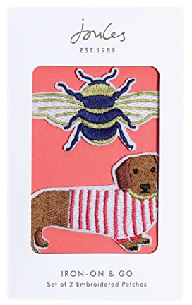 Joules Bright Side 2 Aufnäher zum Aufbügeln, für Jeans, Kleidung, Stoffhüte und Taschen, personalisieren Sie Ihr Outfit!
