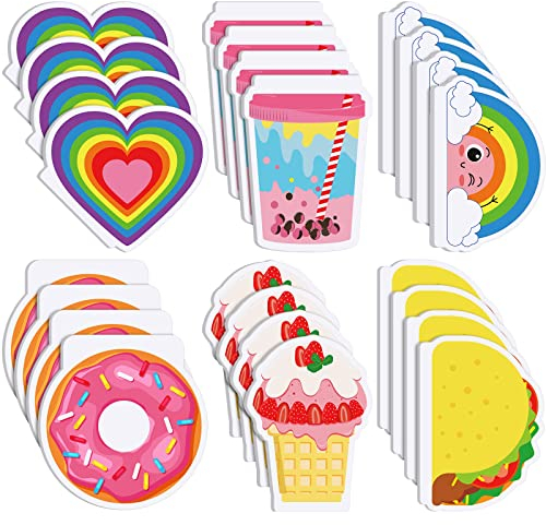 Glenmal 24 Pack Mini Cute Notebooks for Kids Kawaii Pocket Notebooks Bulk with Covers Taco, Heart, Rainbow, Boba, Donut, Ice Cream in 6 Design Small Notebooks Cute Notebooks for Girls School Supplies