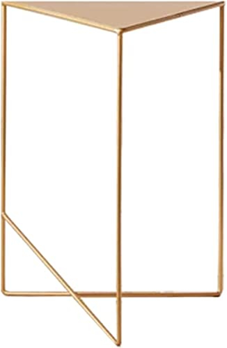 Beistelltische, Sofa-Beistelltisch, stabiles Dreieck, Metall-Beistelltische, Wohnzimmer, lässiger Beistelltisch, Eckausstellungstische – Gold, Weiß, Blau, Schwa