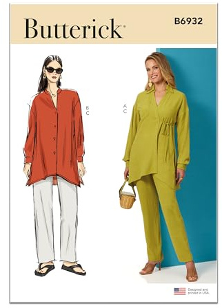 Butterick Sewing Pattern 6932 - Easy Tops, Tunics, Trousers Pattern - K5 (8-10-12-14-16)