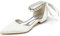 2.5 Wedding Shoes for Bride Low Heel Womens Ballet Flat Slip-on Dress Platform Pumps Bridal Flats Satin Crystal Bridesmaid Women's Ballerina Wide Fit Sandals,Ivory,6 UK