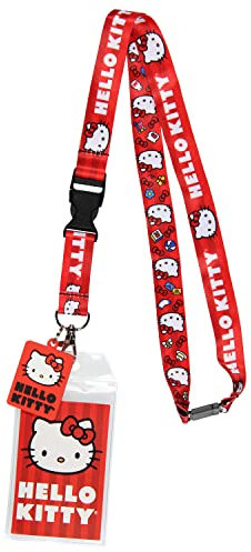 Sanrio Hello Kitty Porte-badge classique avec pendentif en caoutchouc surélevé de 5,1 cm
